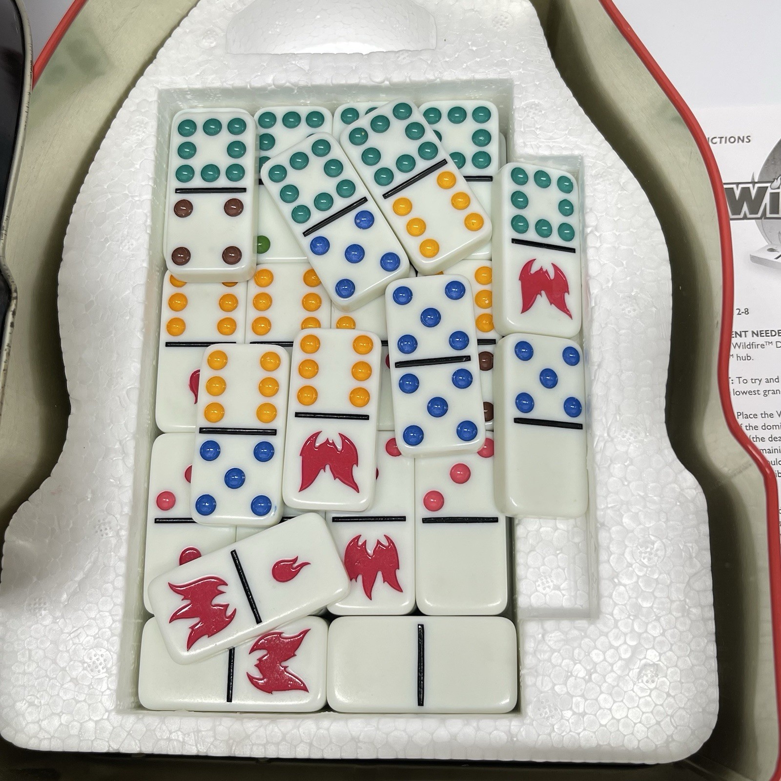 Fundex Wildfire Dominoes Electronic Game Hub Lights & Sounds Ages 8+ Works