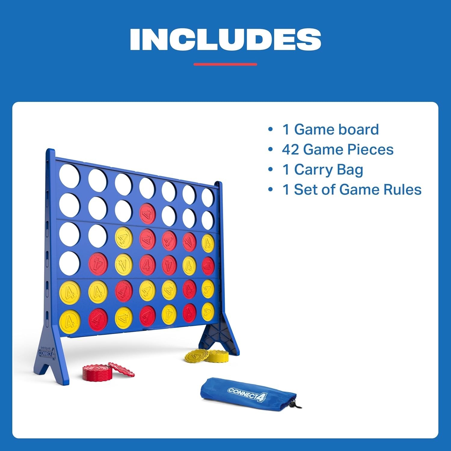 Connect 4 Oversized Edition Game – Giant Classic Four-In-A-Row Family Fun – Indo