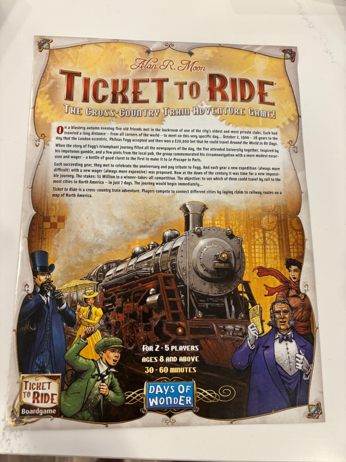Days of Wonder Ticket to Ride Train Adventure Board Game – Used Once