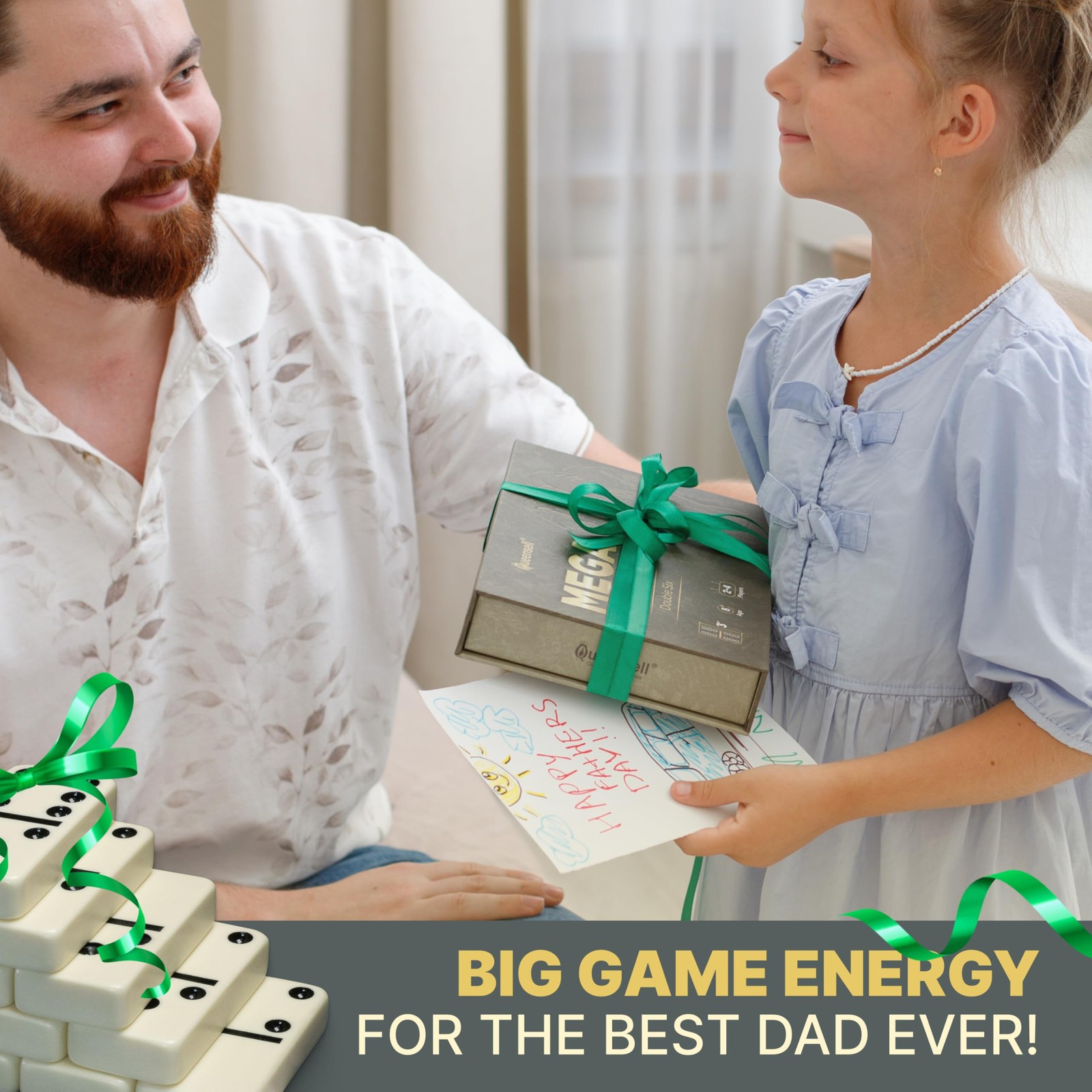 Mega Large 3″ Dominoes Set for Adults and Kids – Dominoes Double 6 Classic Bo…