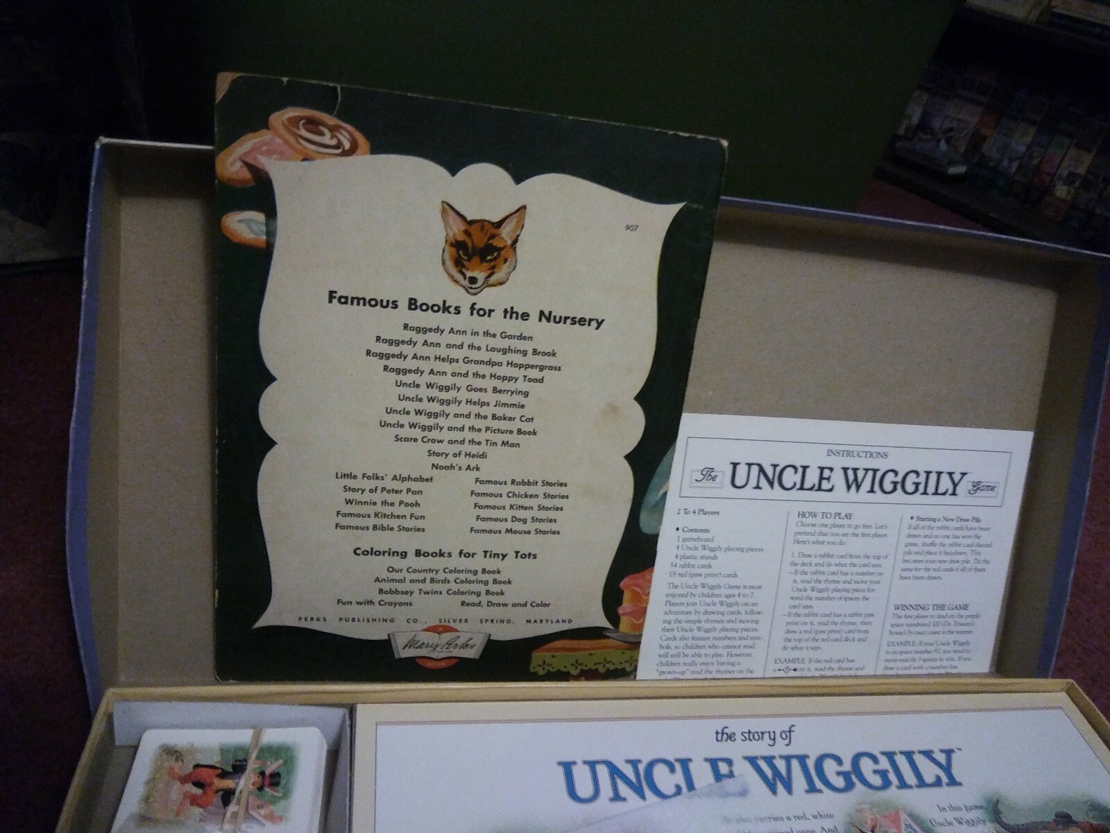 UNCLE WIGGILY BOARD GAME VTGE 1988 MB COMPLETE & 1946 Book/Baker Cat