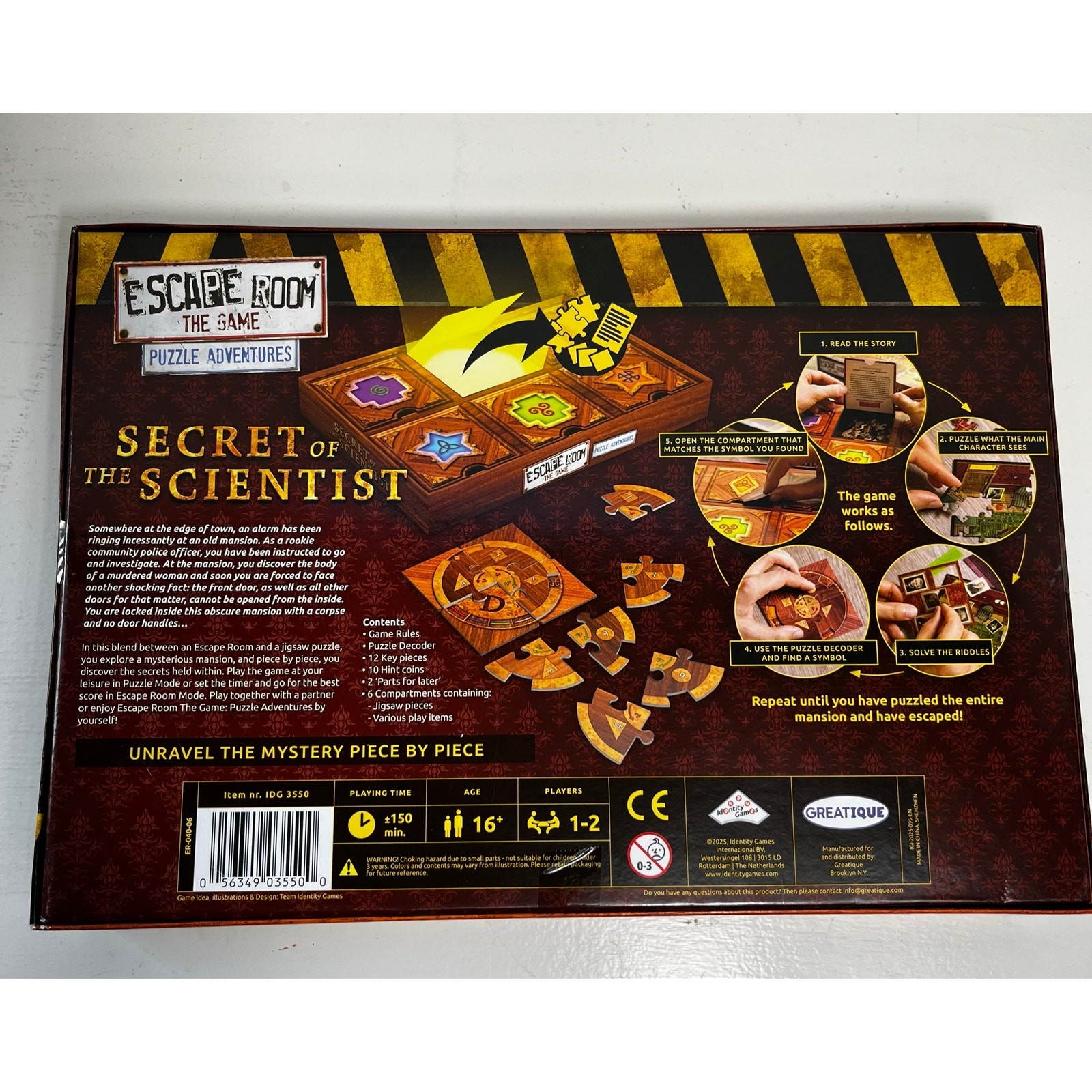 Escape Room the Game Puzzle Adventures Secret of the Scientist identity games