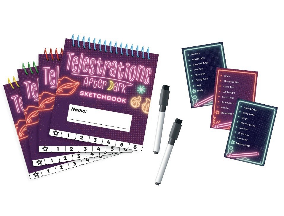 Telestrations After Dark Adult Party Game 4-6 Players Dry-Erase Markers