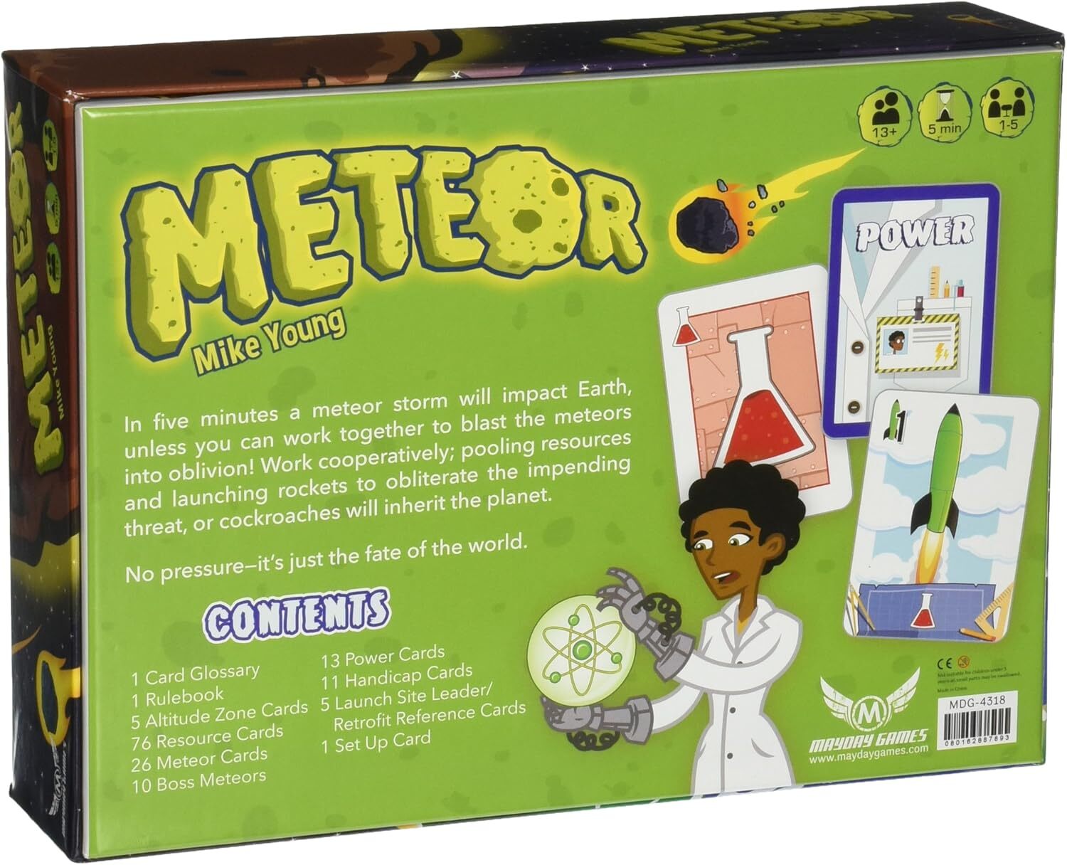 METEOR Board Game by Mike Young – Mayday Games New – See photos shelf wear
