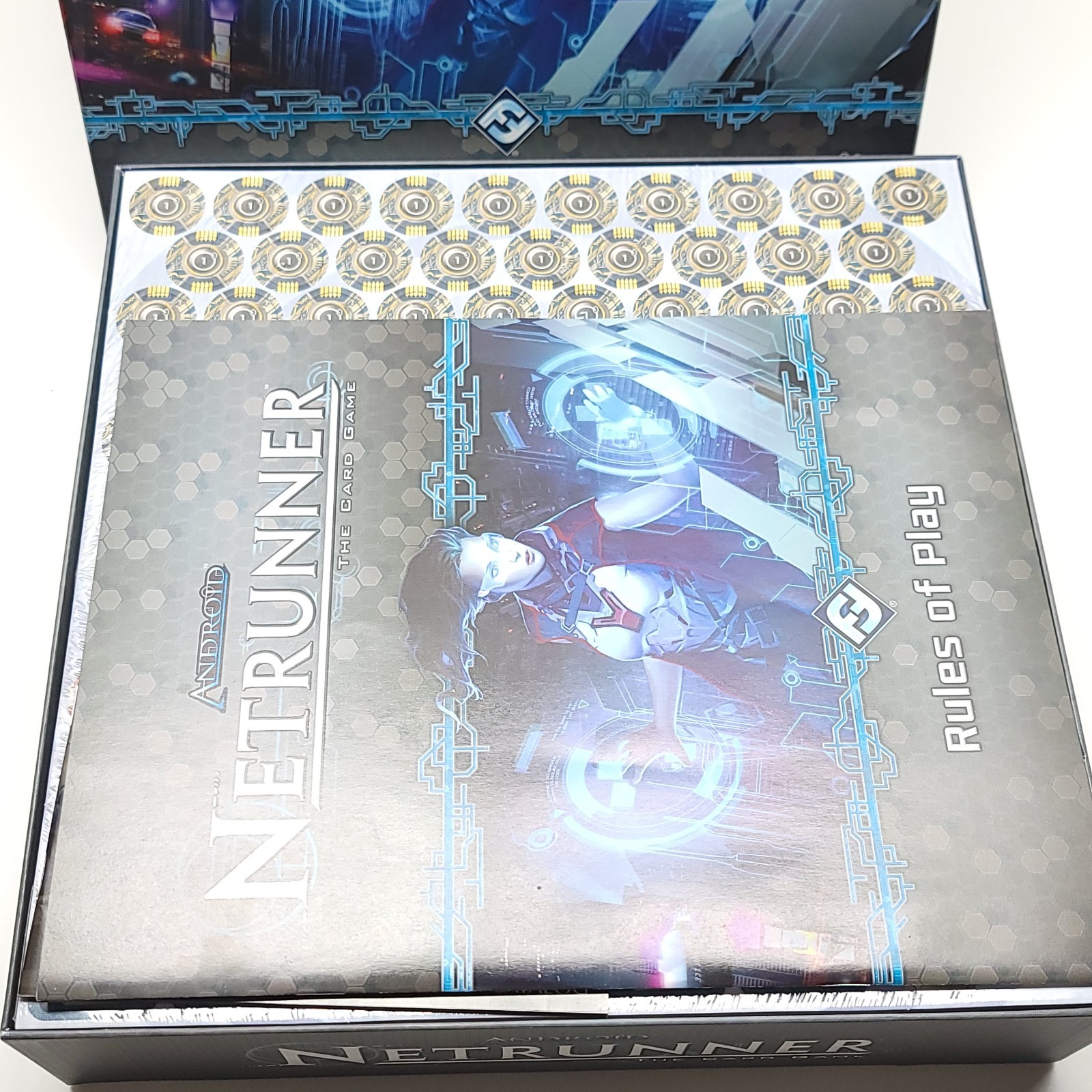 Android Netrunner Living Card Game Multi-Colored Unpunched + Overdrive Corp Pack