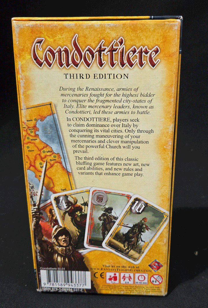 Fantasy Flight Games Condottiere Third Edition Strategy Board Game Complete