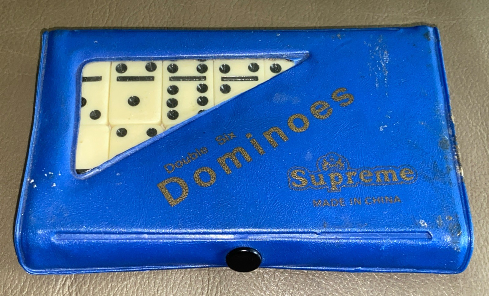 Double-Six Dominoes Supreme Vintage Set Of 28 Travel Size
