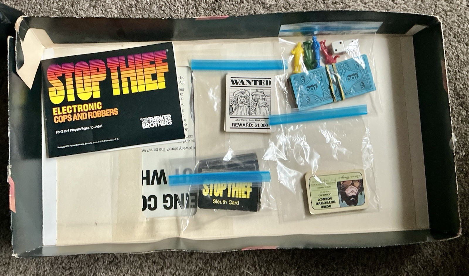 Vtg 1979 STOP THIEF Electronic Cops & Robbers Board Game – 99% Complete Tested