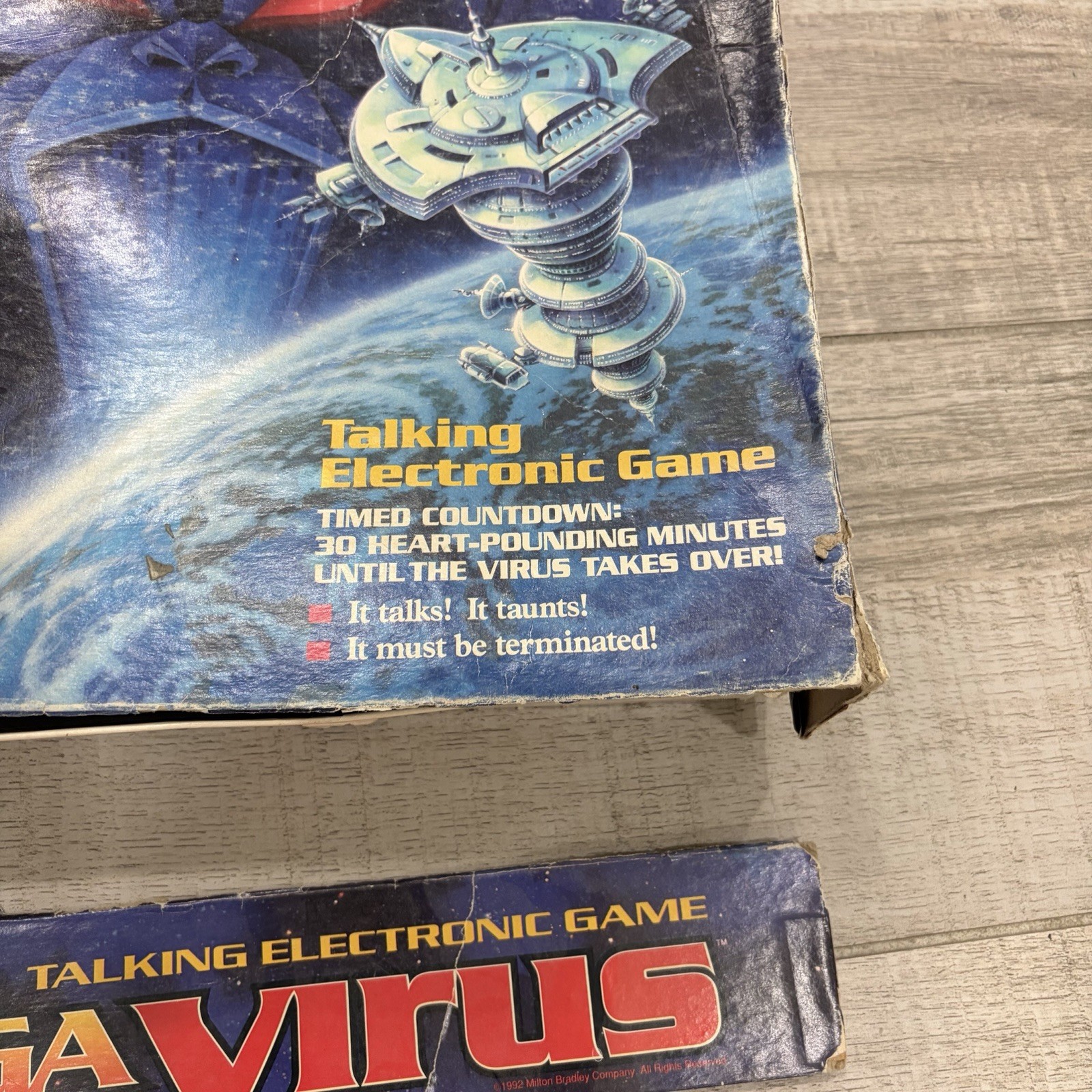 Vintage 1992 THE OMEGA VIRUS MB Electronic Board Game 99% COMPLETE Tested Works