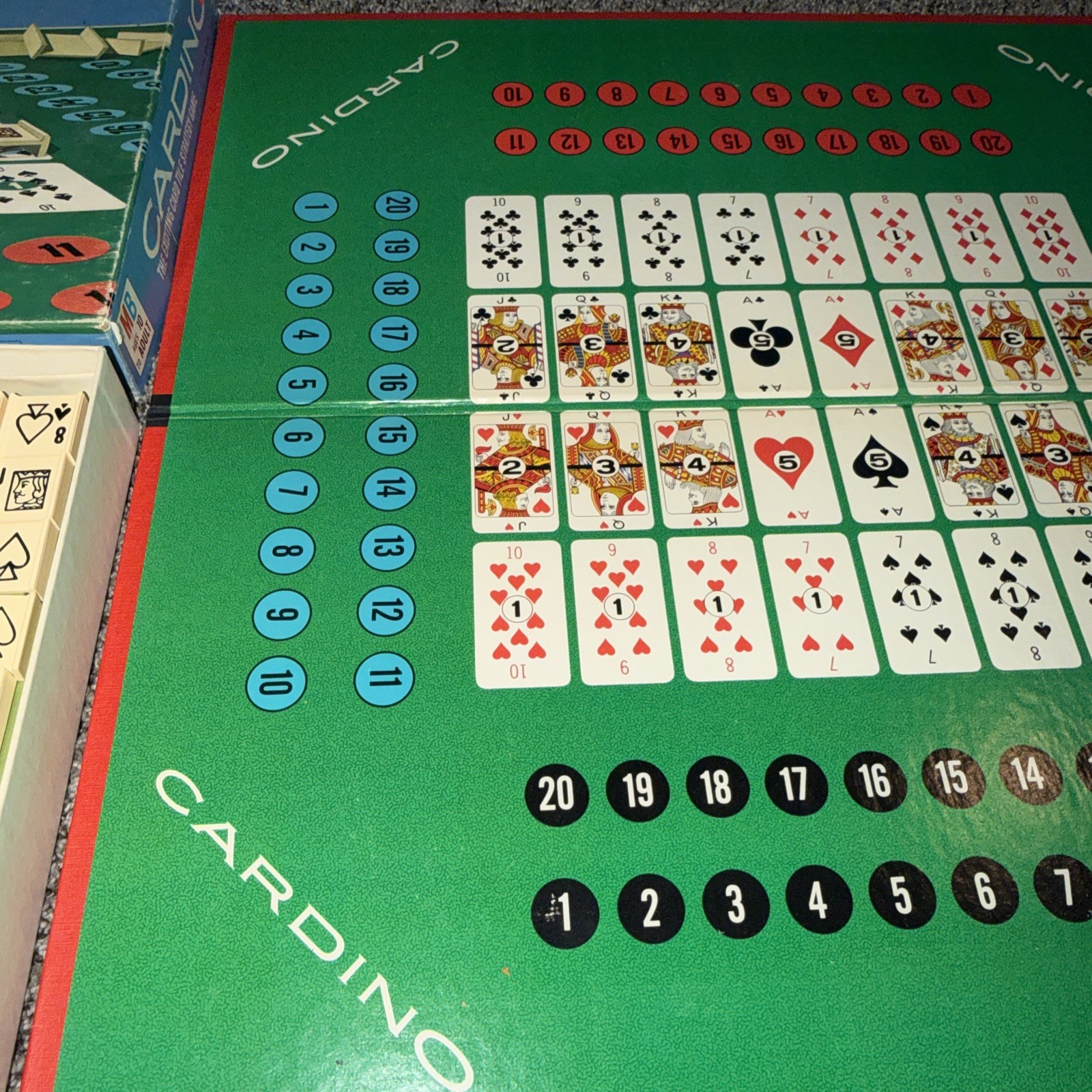 Vintage 1970 Milton Bradley CARDINO Exciting Card Tile Strategy Game! COMPLETE!