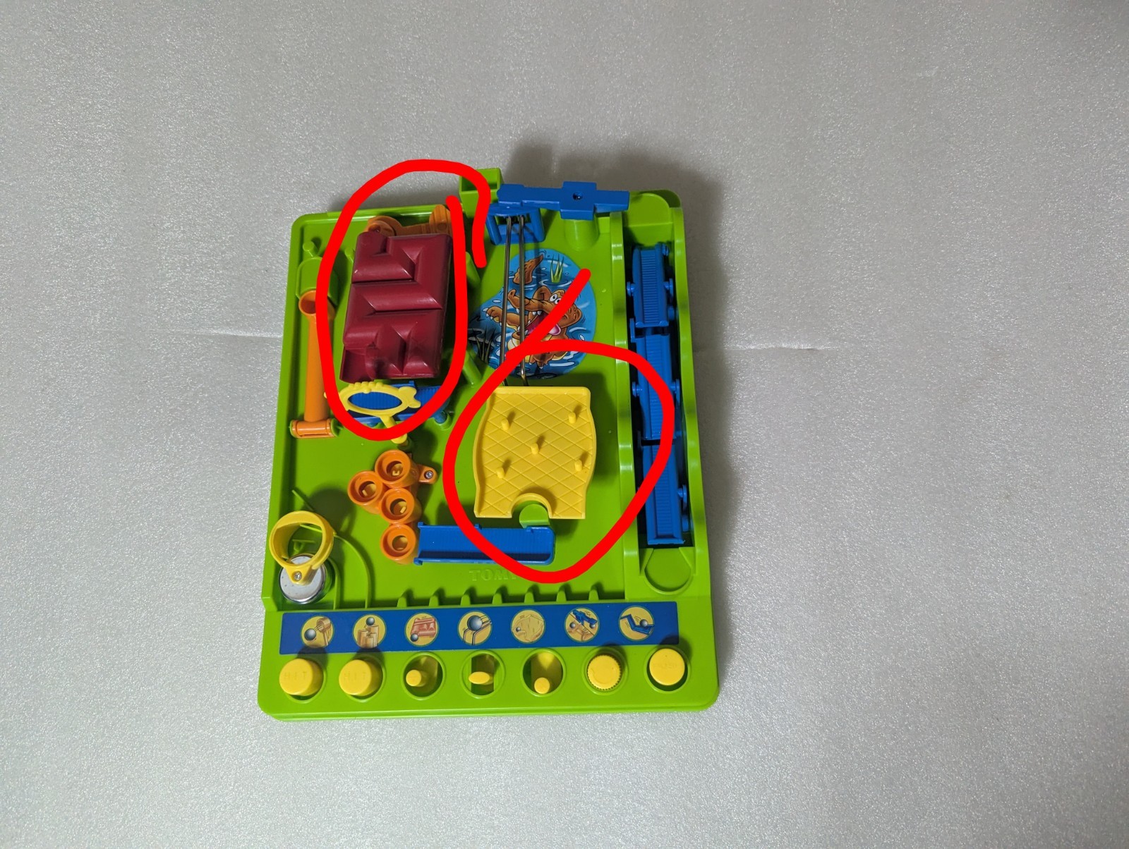 PART: Tilt Platform Arm Red Yellow TOMY Screwball Scramble Marble Run 2022 Game
