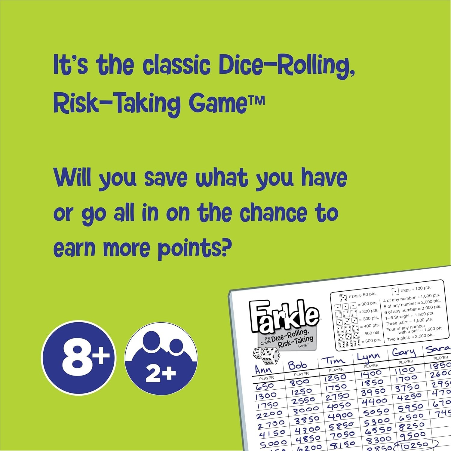 Farkle Dice Game Set – Complete with Cup & Score Sheets for Engaging Fun Ages 8+