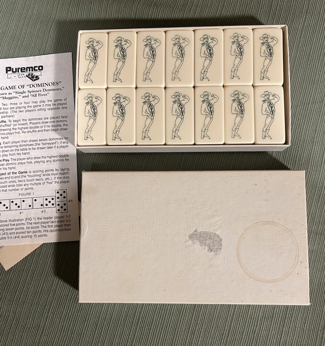 Puremco Customized Dominoes Cowboy Stripper APF Initials VTG