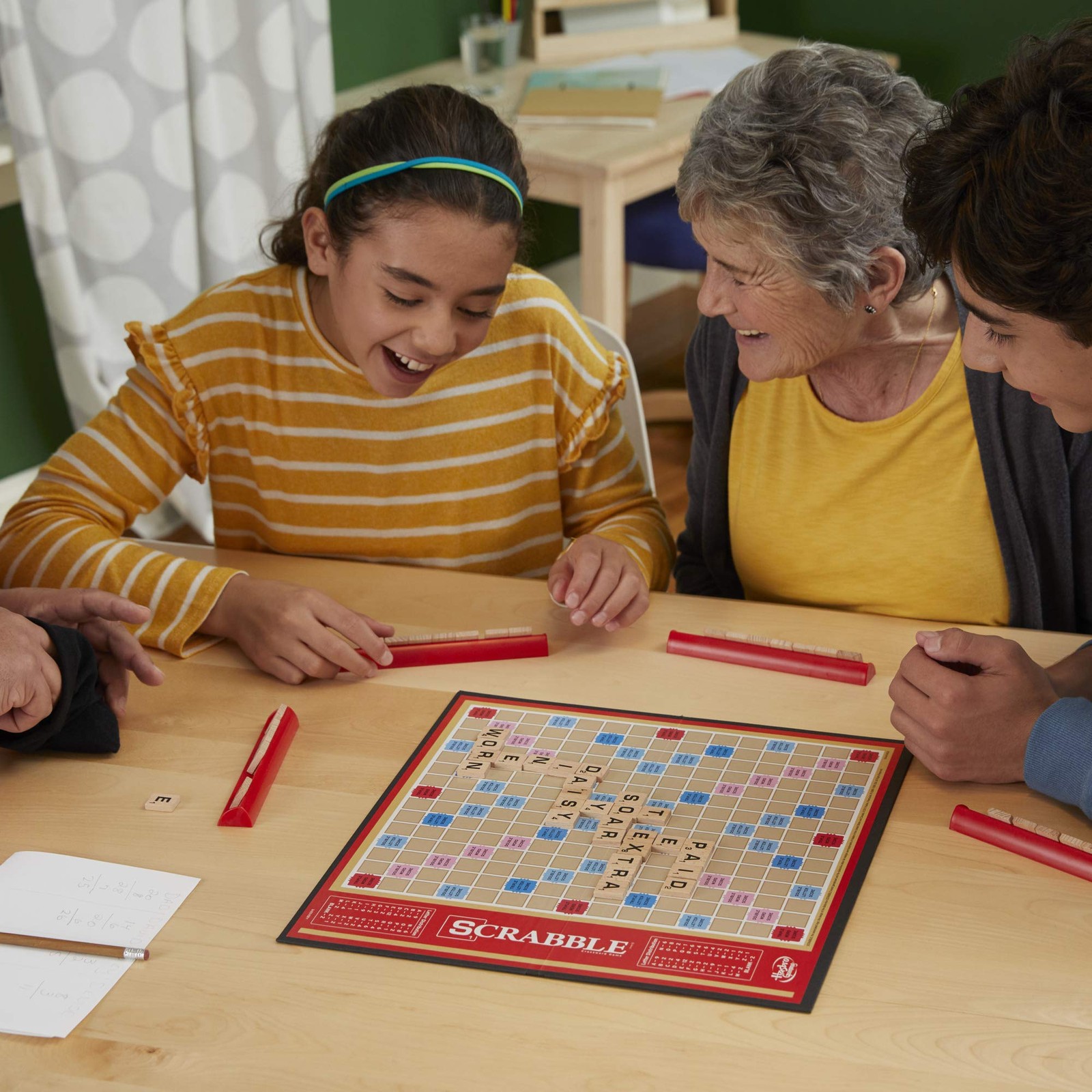 Classic Scrabble Game Multicolor Tabletop Word Gameplay for Family Fun