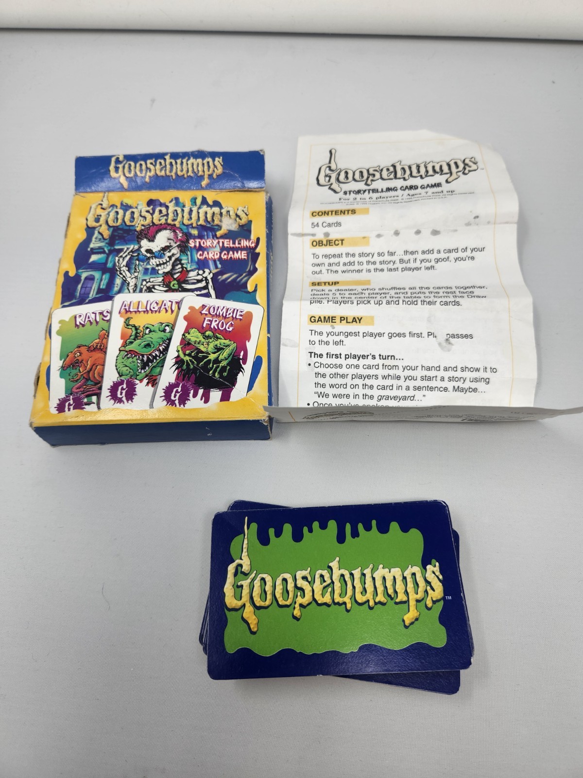 Vintage 1995 Parker Brothers Goosebumps Storytelling Card Game CIB Complete