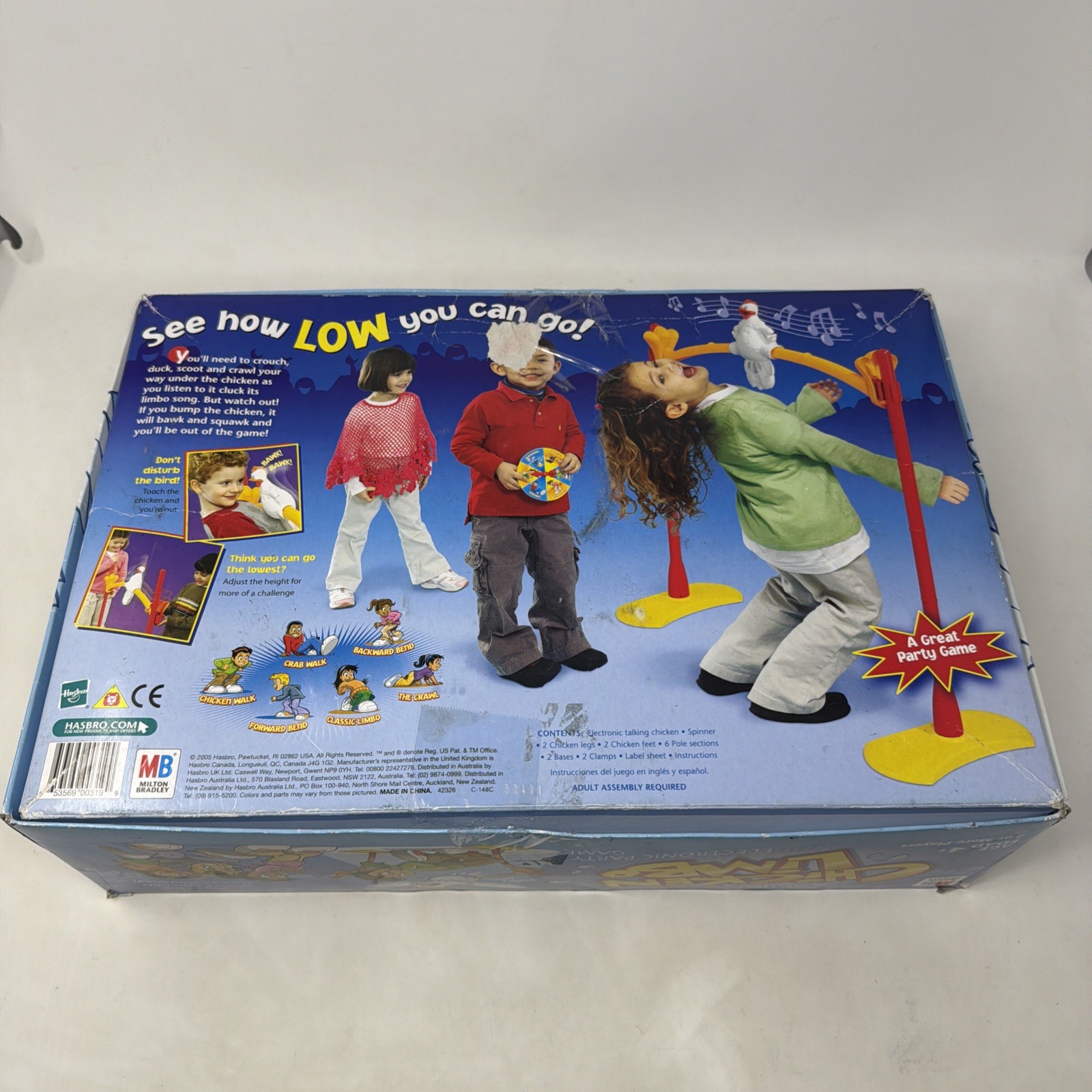 VTG 2005 Chicken Limbo Electronic Party Game MB – No Spinner Or Instructions