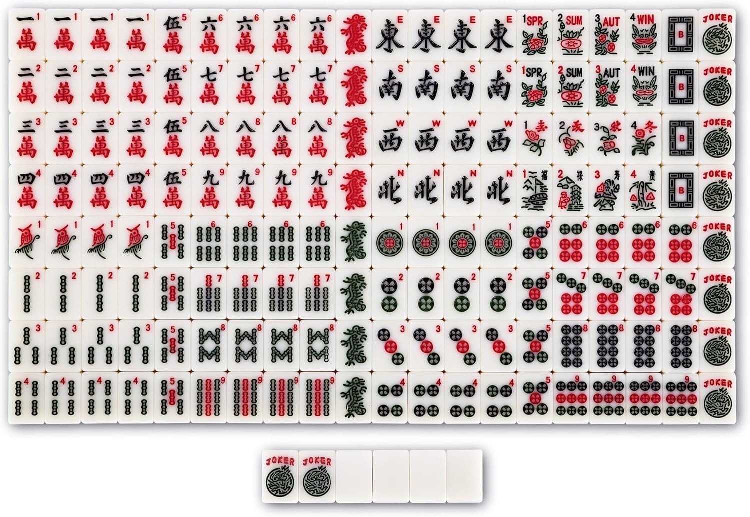 Travel Mini American Mahjong Set 166 Tiles with Racks Instructions Panda Bag