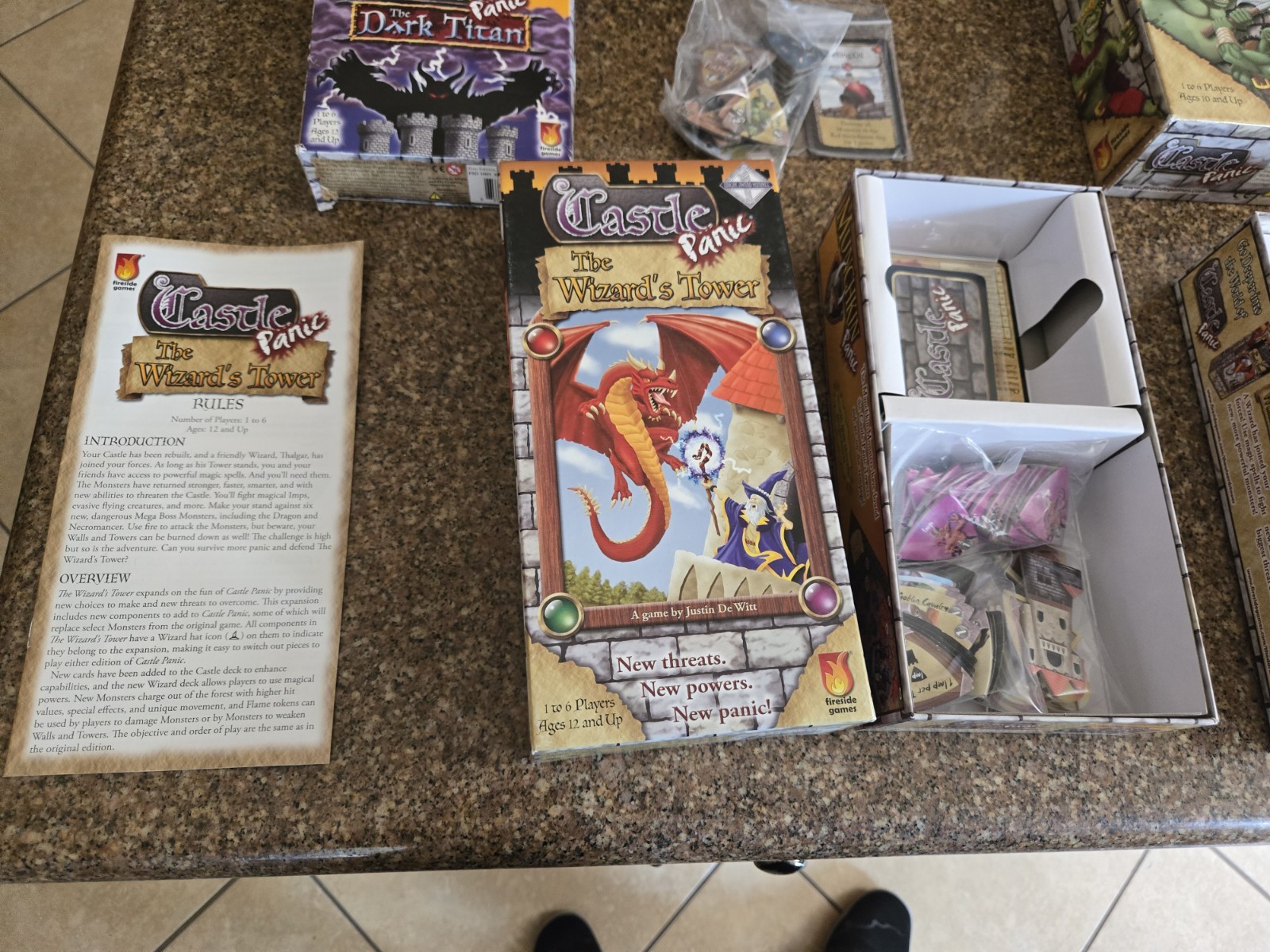 Castle Panic 1st Ed. LOT W/Wizards Tower & Dark Titan