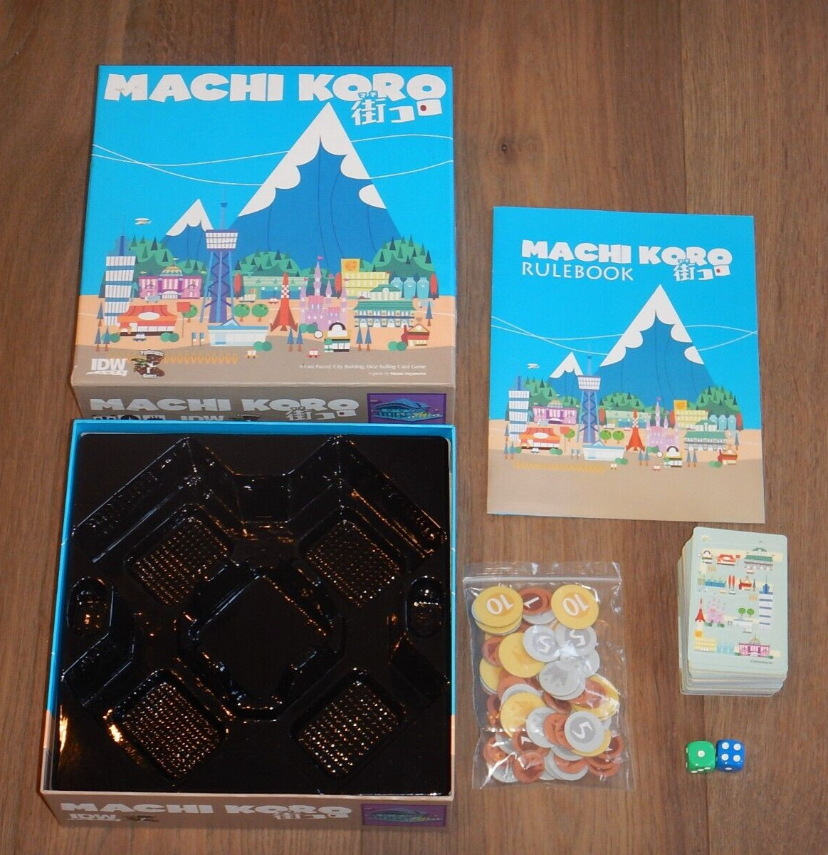 2014 IDW GAMES – MACHI KORO BOARD GAME, 100% COMPLETE