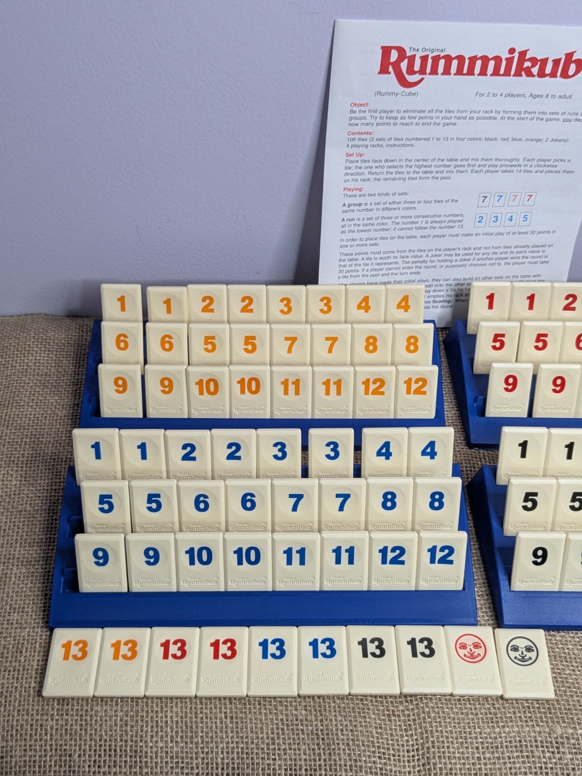 Pressman 1997 Edition THE ORIGINAL Rummikub Board Game 4 players Rummy Tile Game