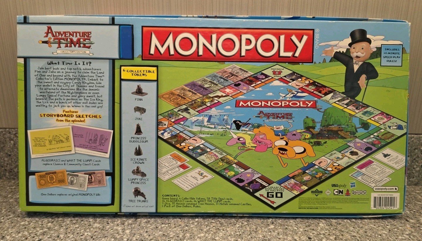 Monopoly Adventure Time Collector’s Edition 2013 Hasbro Complete