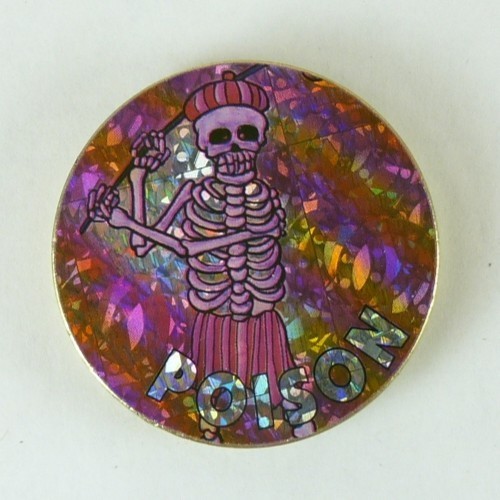 1/4″ Thick 2.5oz Brass Double Sided Pogs Slammer Poison Skeleton Flipping Dragon