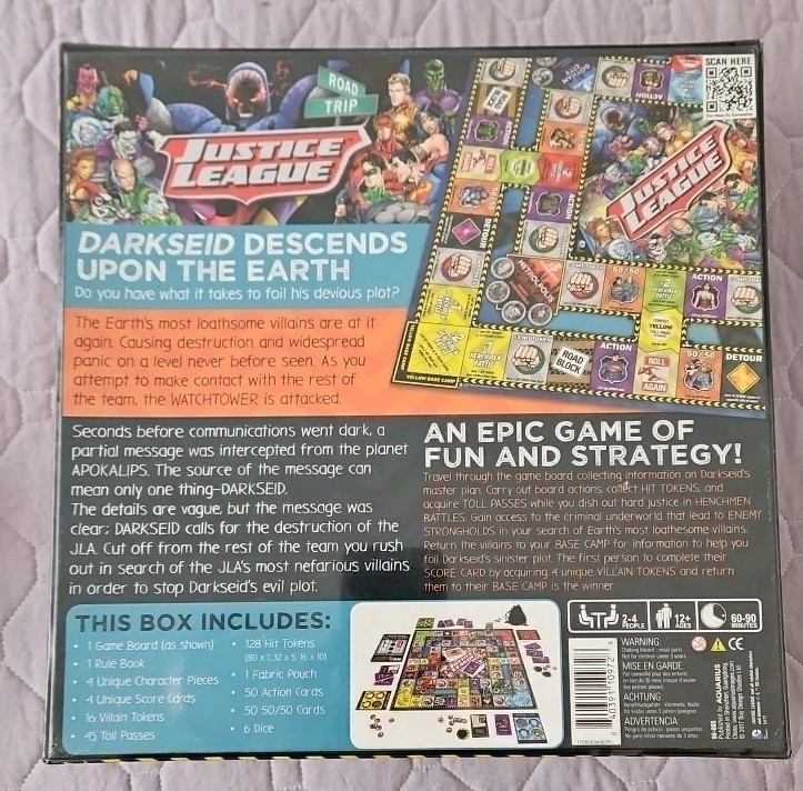 DC Comics JUSTICE LEAGUE Board Game Road Trip Epic Game Strategy NEW SEALED