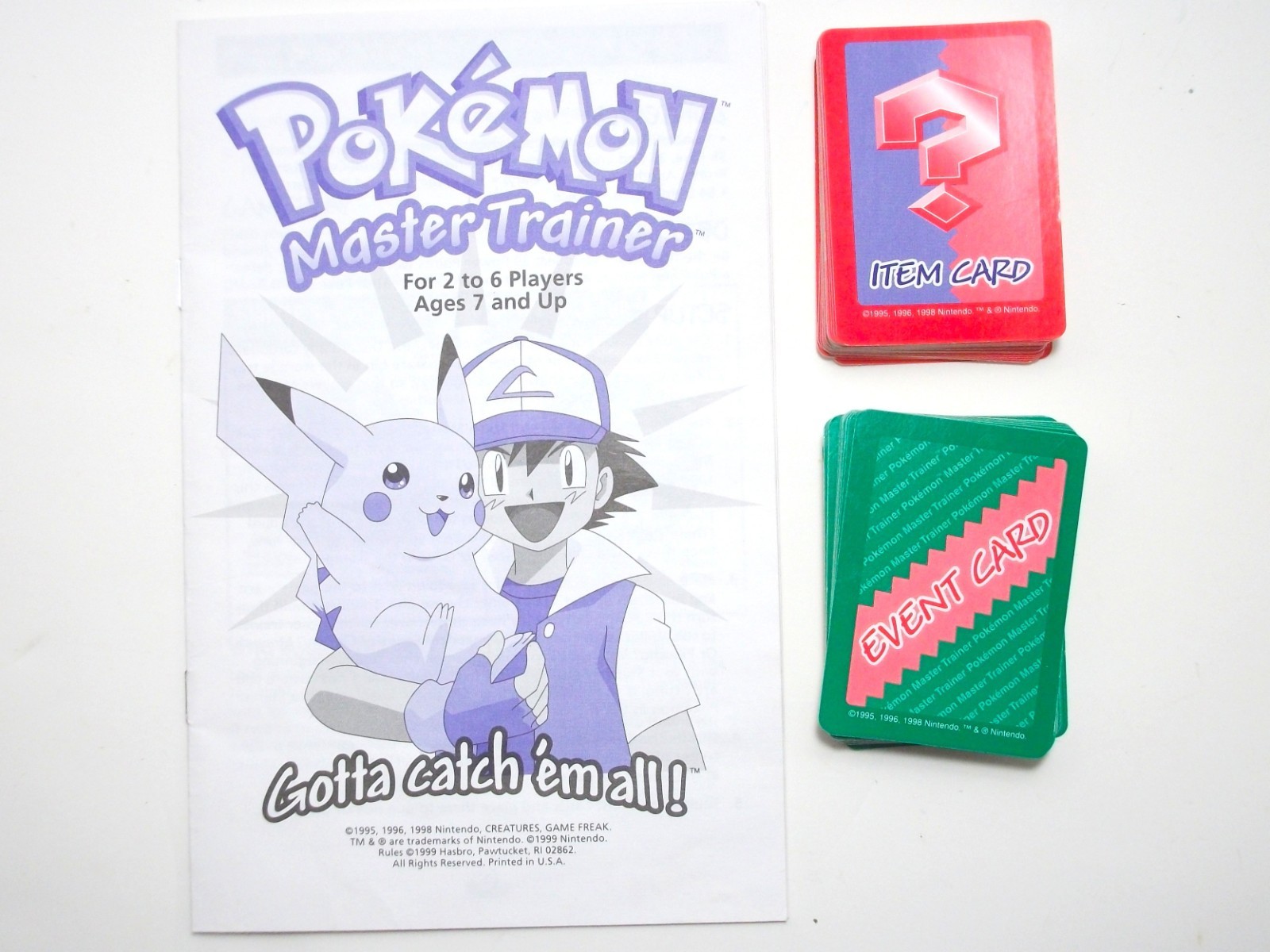 POKEMON MASTER TRAINER 1999 Edition Hasbro Vintage Board Game 99% Complete