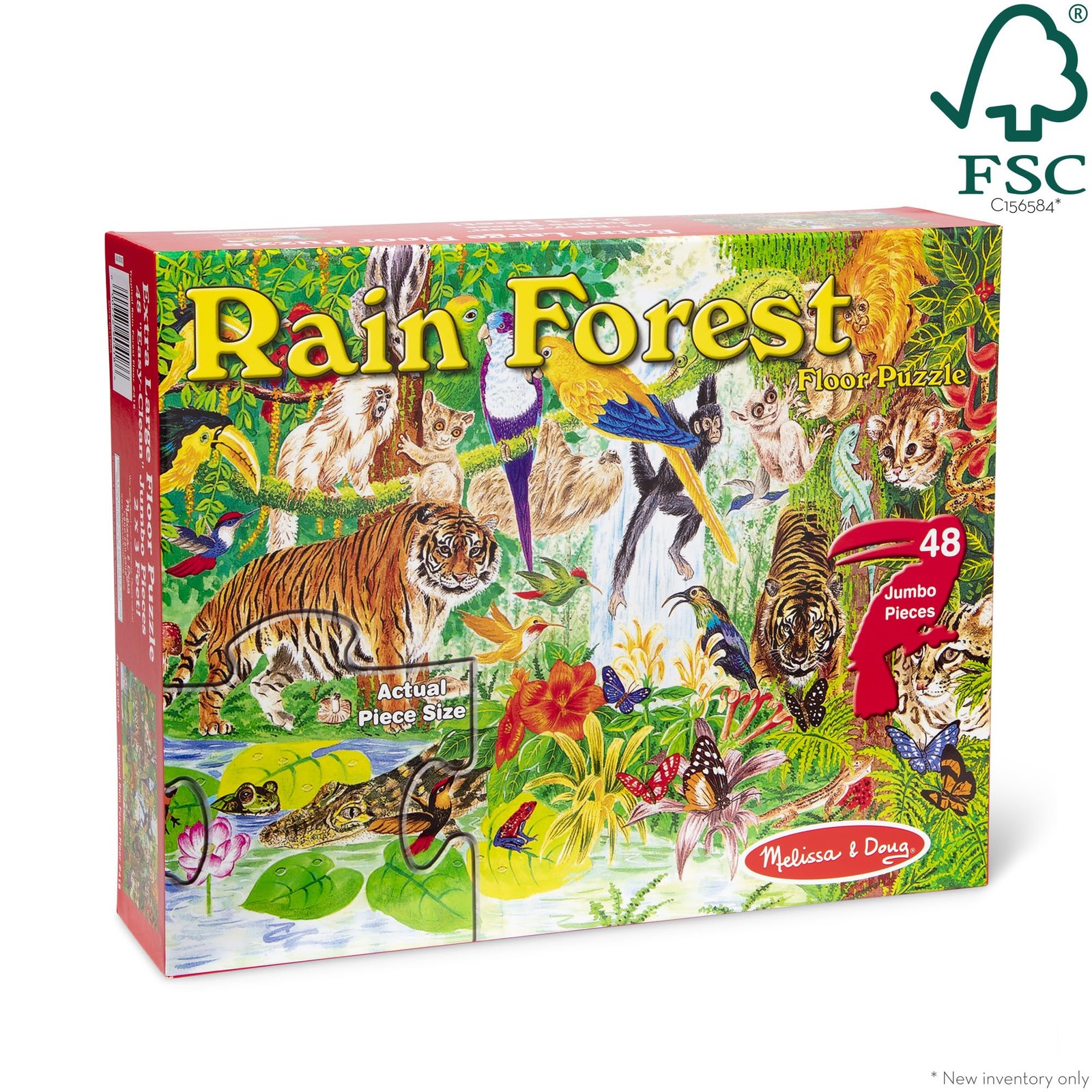 Floor Puzzle 48 Piece Jumbo Jigsaw 2 x 3 Feet Rainforest Kids Melissa Doug