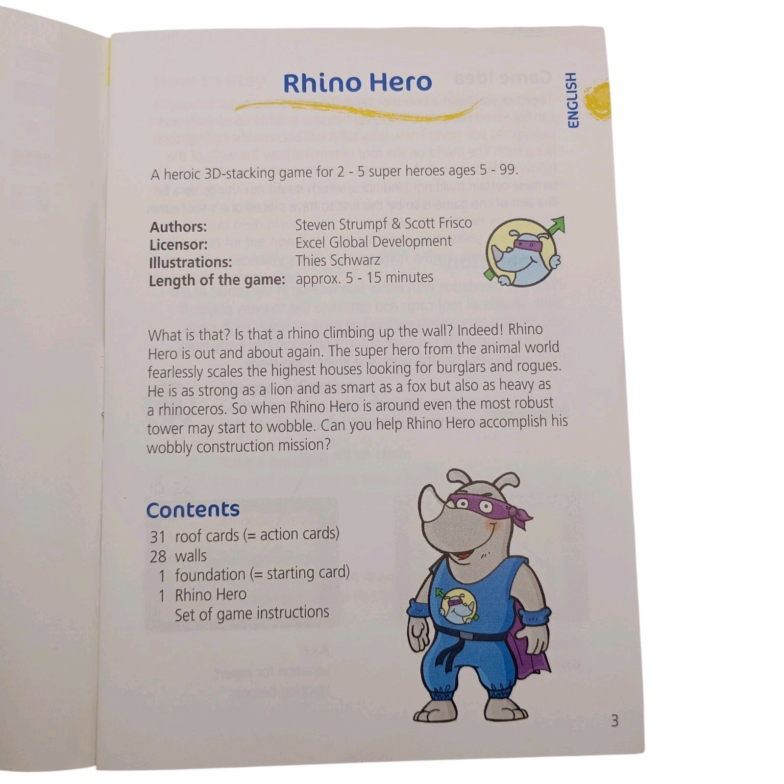 HABA Rhino Hero A Heroic Stacking Card Game for Ages 5 and Up 3-D 2-5 Players