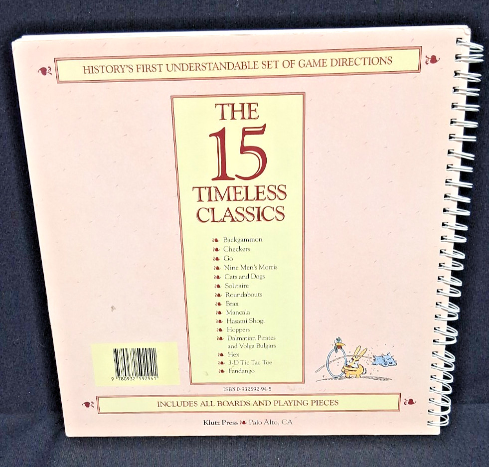 Vtg 1991 Klutz Press Book of 15 Classic Board Games