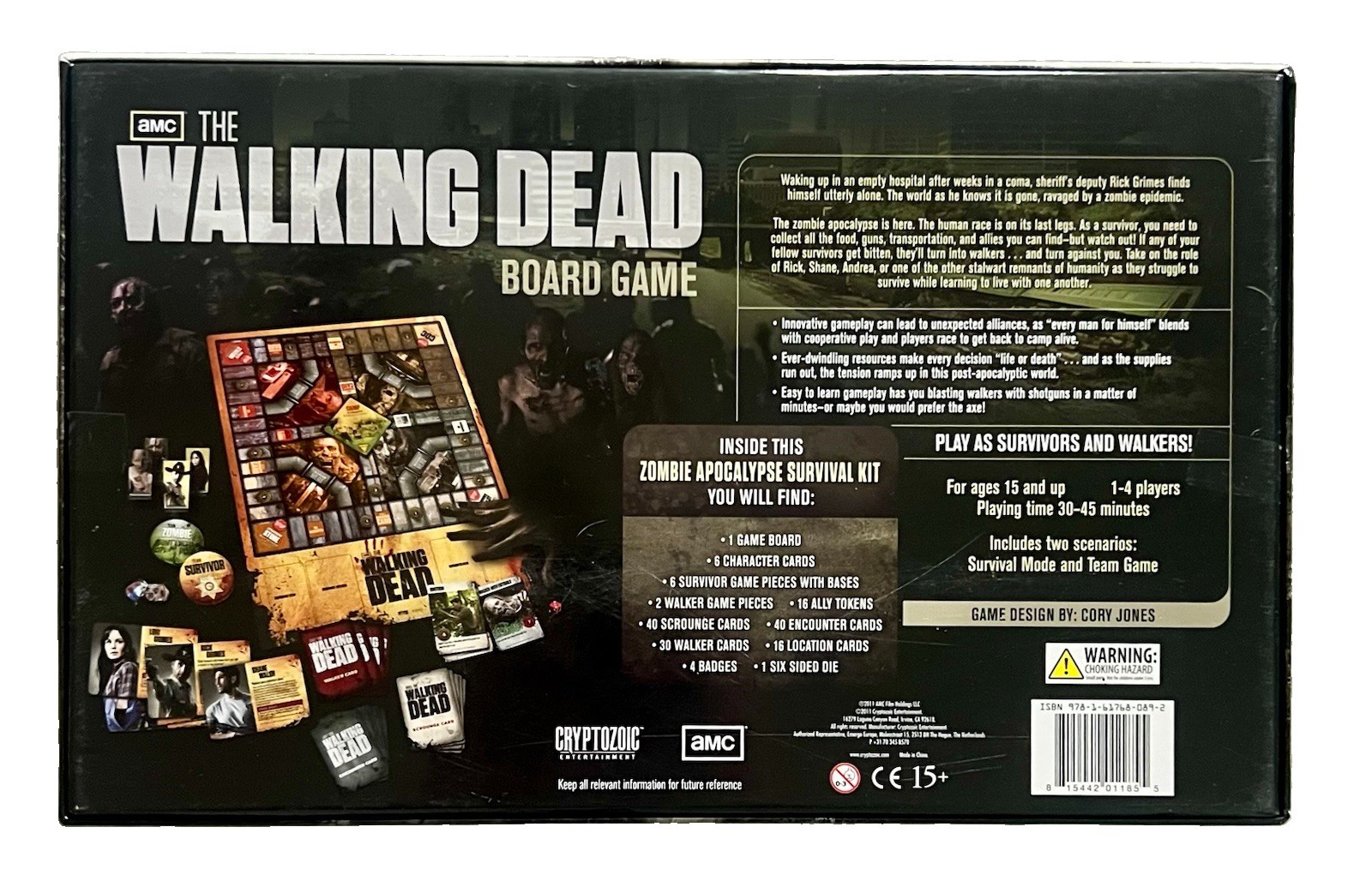 The Walking Dead Cryptozoic Board Game 1-4 Players Ages 15+ 2011 – Complete