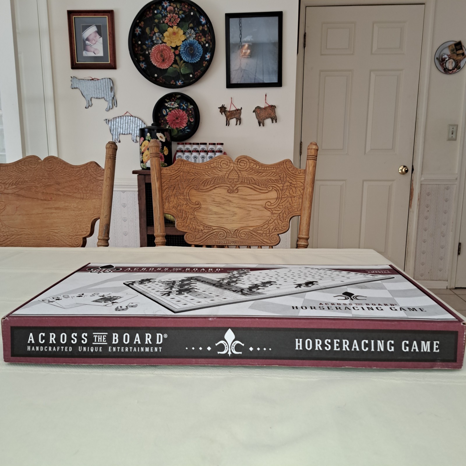 Across The Board Horse Racing Horseracing Game Handcrafted Wood Board, 2007, NIB