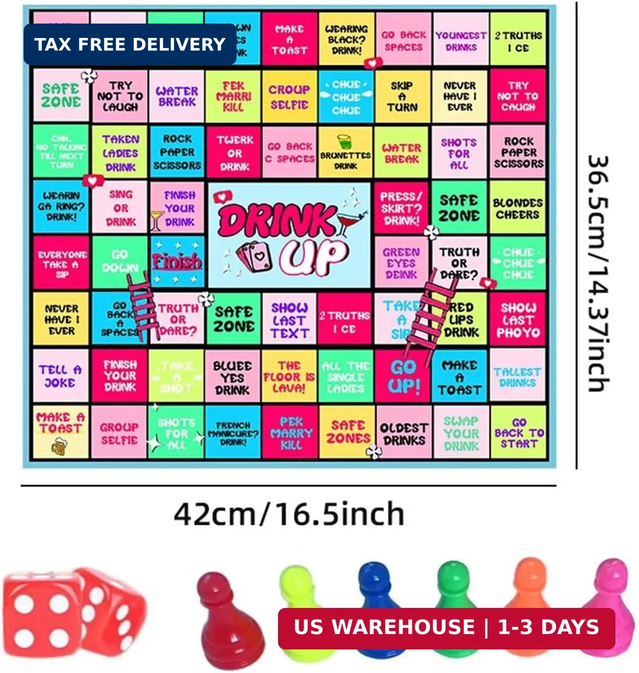 Couple Board Game for Date Night,Waterproof Mat Drinking Sex Games, Sex Dice Adu