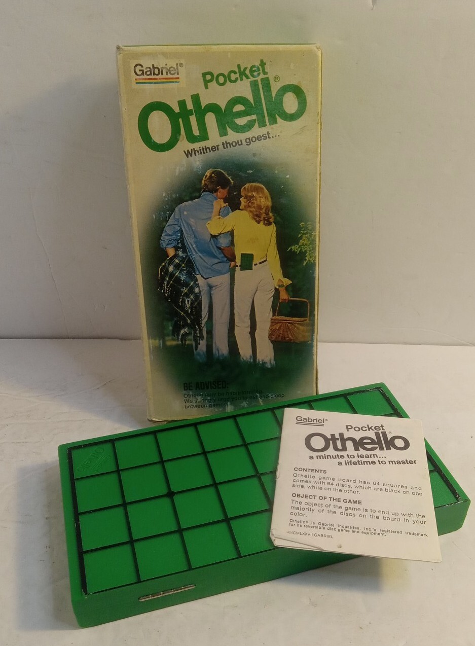 Vintage 1977 Gabriel Pocket Othello Travel Game Complete W/ Box & Instructions