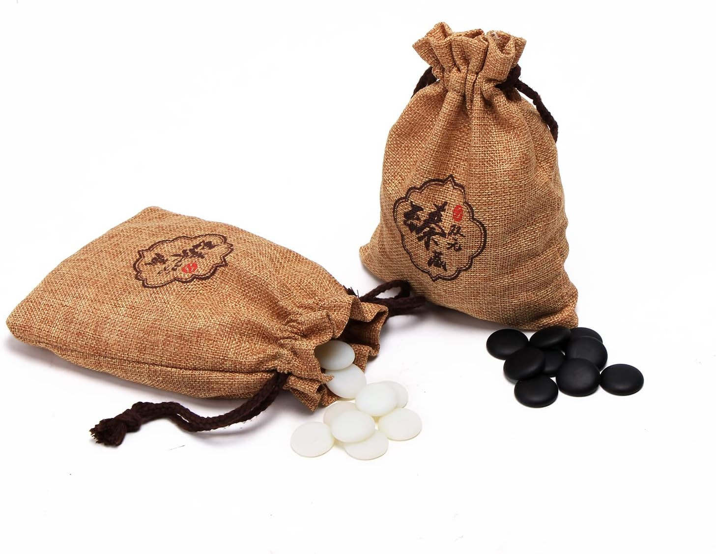 Single Convex Melamine Go Game Stone Set 361Pcs with Stone Bag and Go Board, 2 P