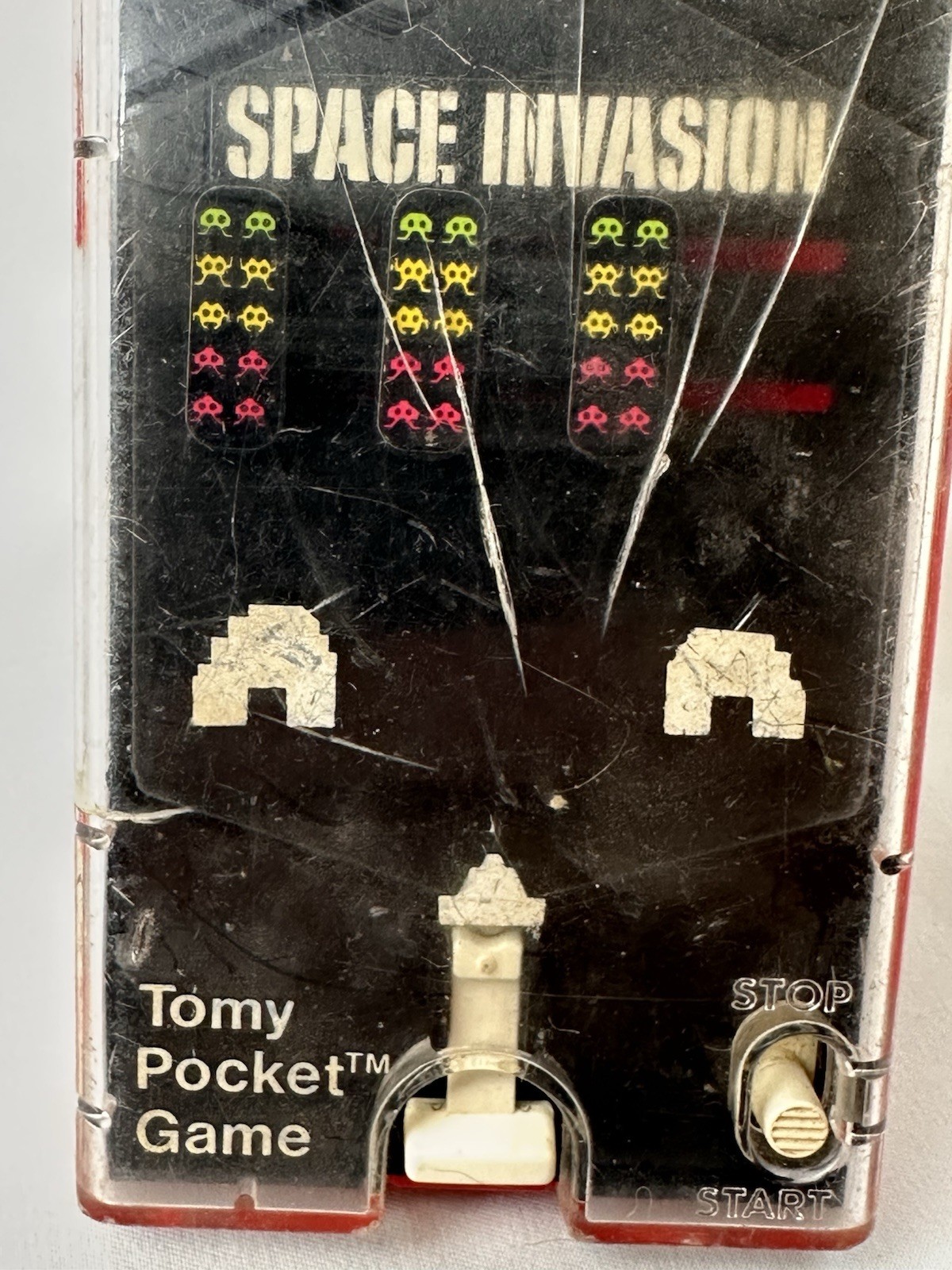 2 Vintage Ball Shooter Toy Game Tomy Pocket Space Invasion & Soccer Skill Shot