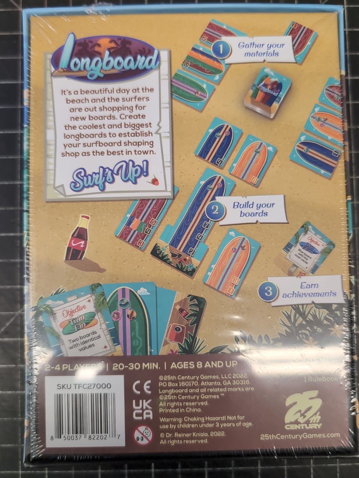 Longboard Reiner Knizia Card Game By 25th Century Games NIS