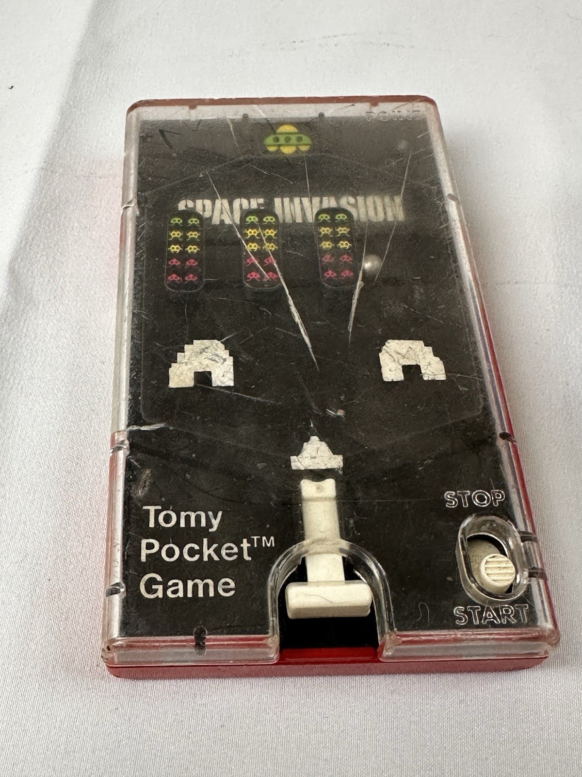 2 Vintage Ball Shooter Toy Game Tomy Pocket Space Invasion & Soccer Skill Shot