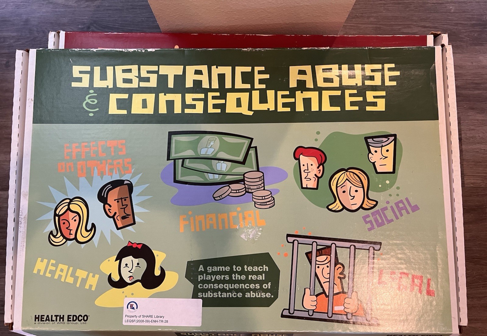 Substance Abuse & Consequences Board Game HEALTH EDCO 2006 Vintage Educational