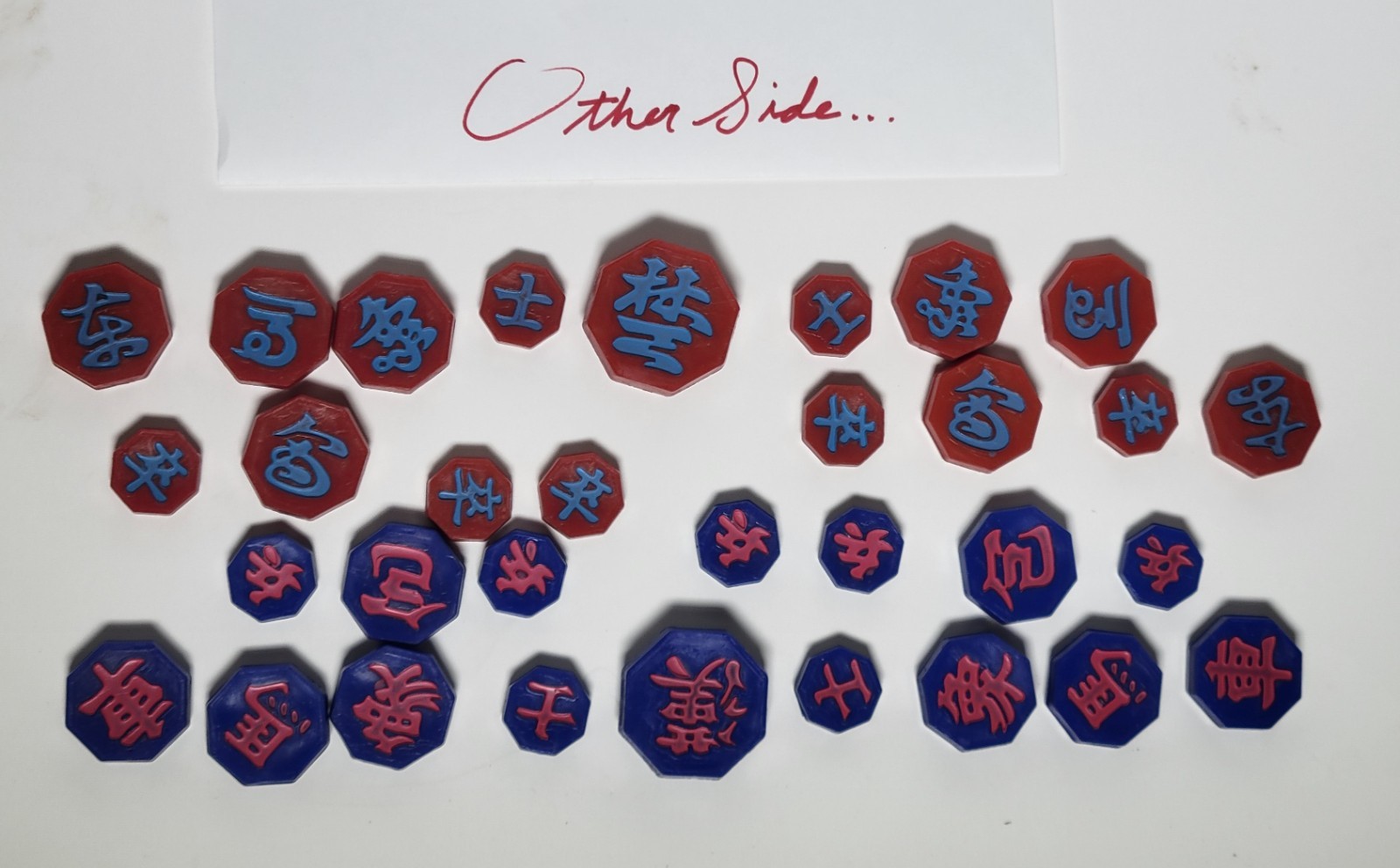 RED/BLUE KOREAN CHESS – JANGGI – 장기 – TRADITIONAL GAME – STURDY VINYL MAT (L14)