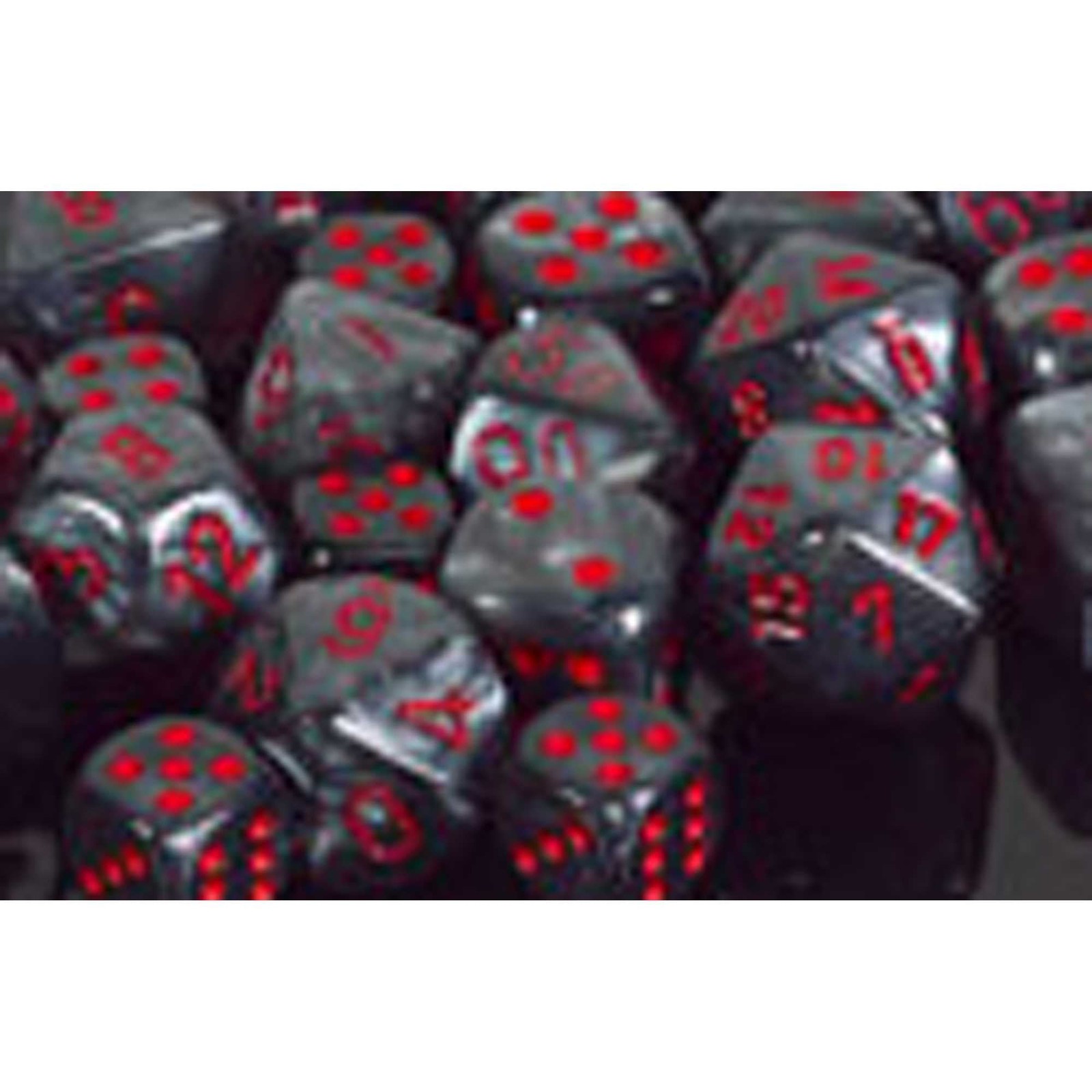 12mm d6 Dice Block: Velvet Black with Red
