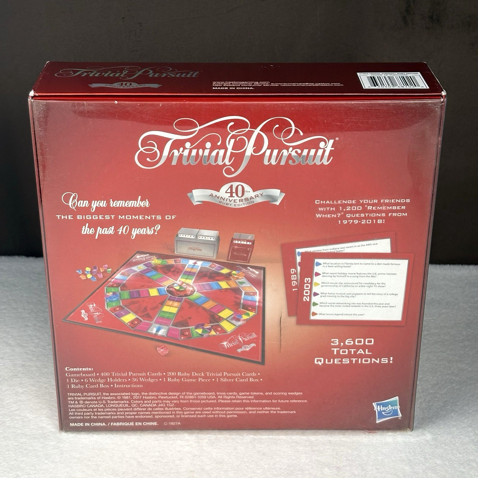100% COMPLETE! Trivial Pursuit 40th Anniversary Ruby Edition E1923 Board Game
