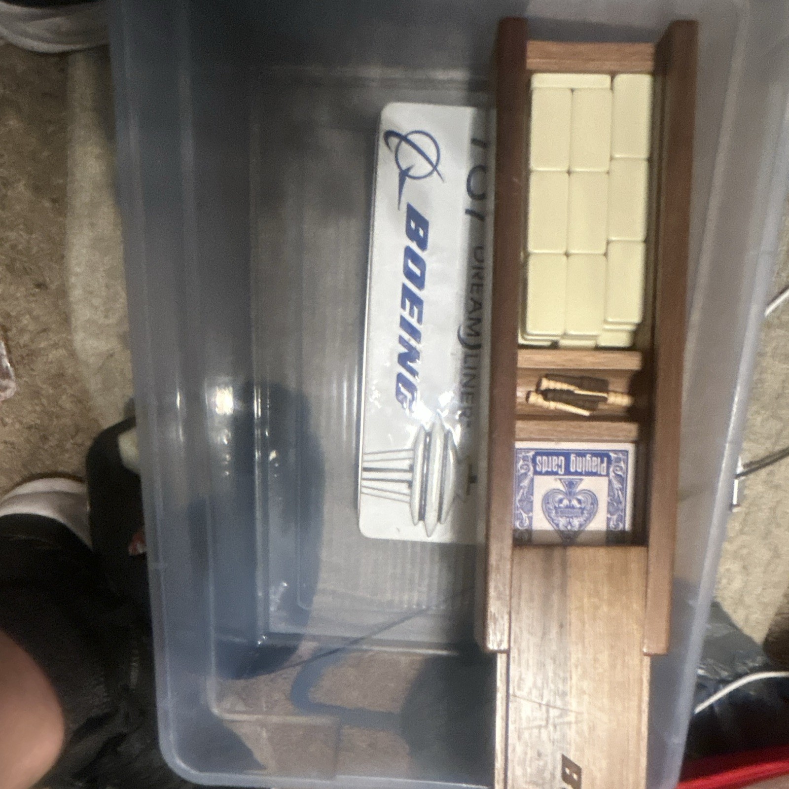 Boeing 787 Dreamliner Travel-Size Dominoes Board Game Set Wooden Case