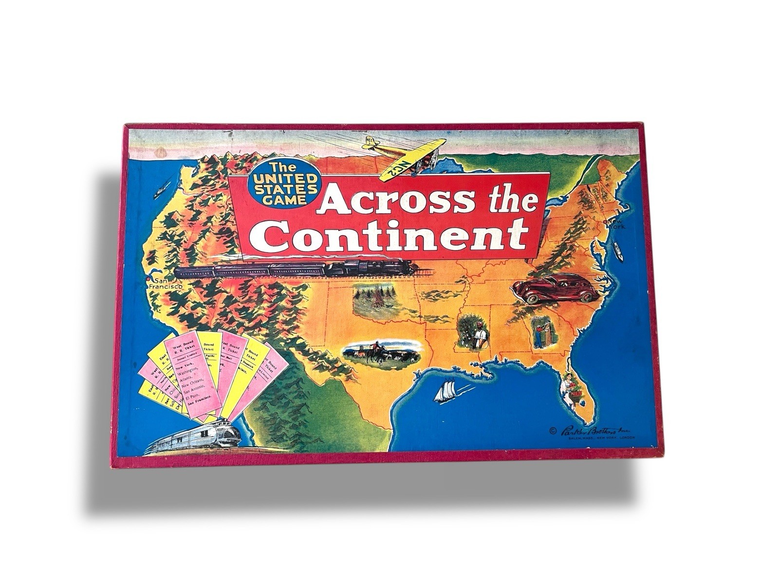 1935 Board Game ACROSS THE CONTINENT Complete In Excellent Condition.