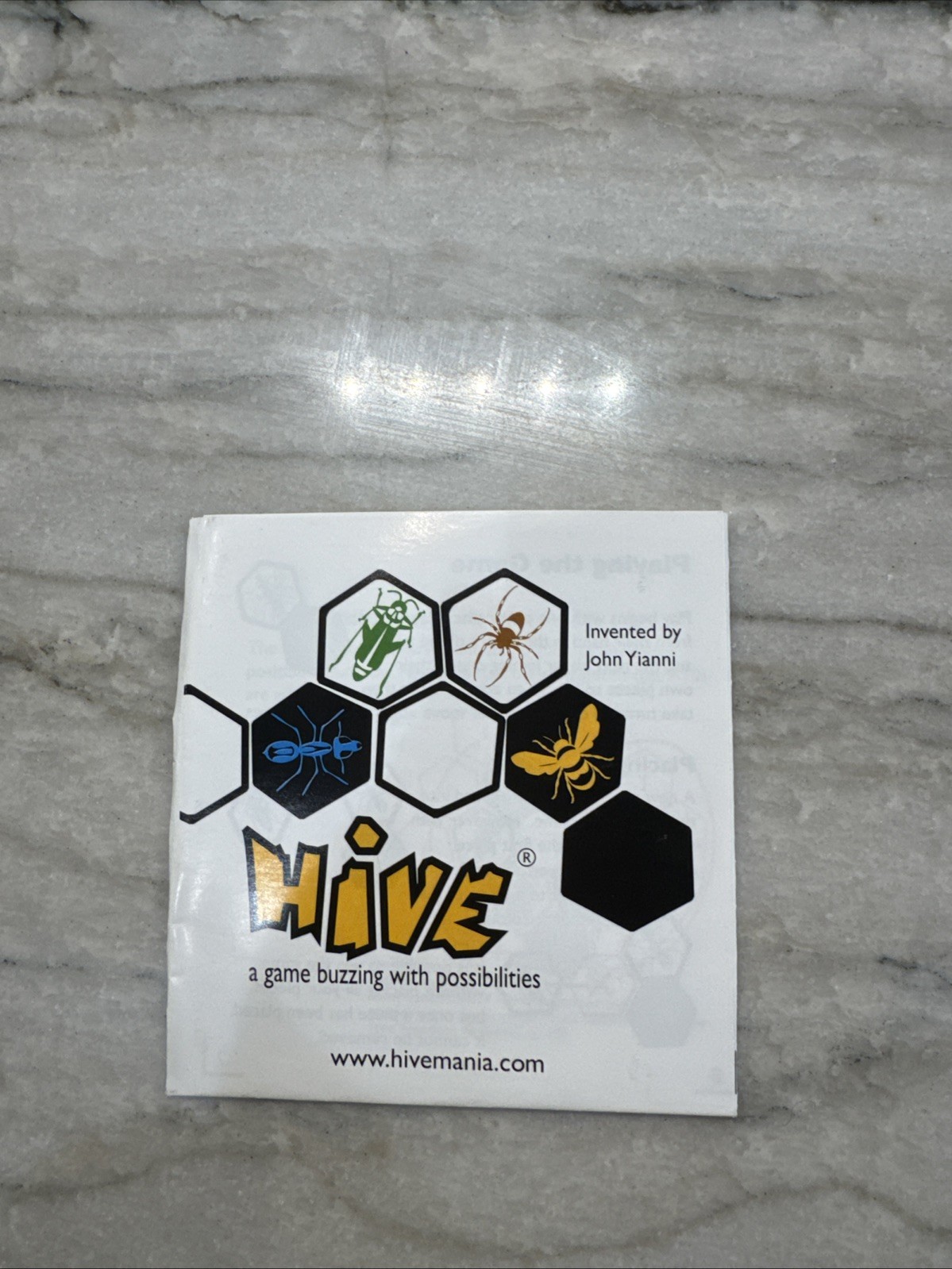 Hive Board Game by John Yianni Smart Zone Games Complete Bag Tiles Instructions