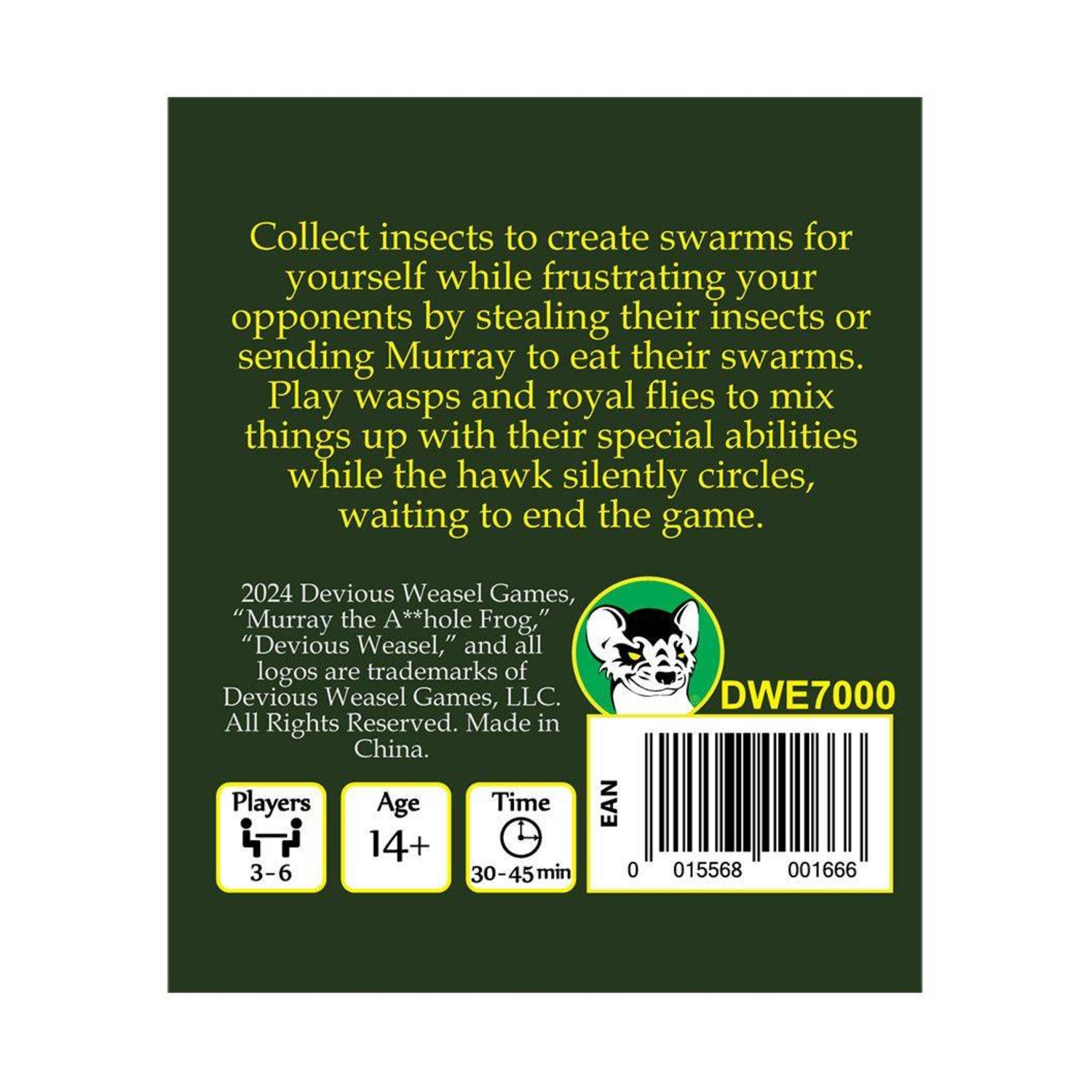 Devious Weasel Boardgame Murray the A**hole Frog Box Fair/NM