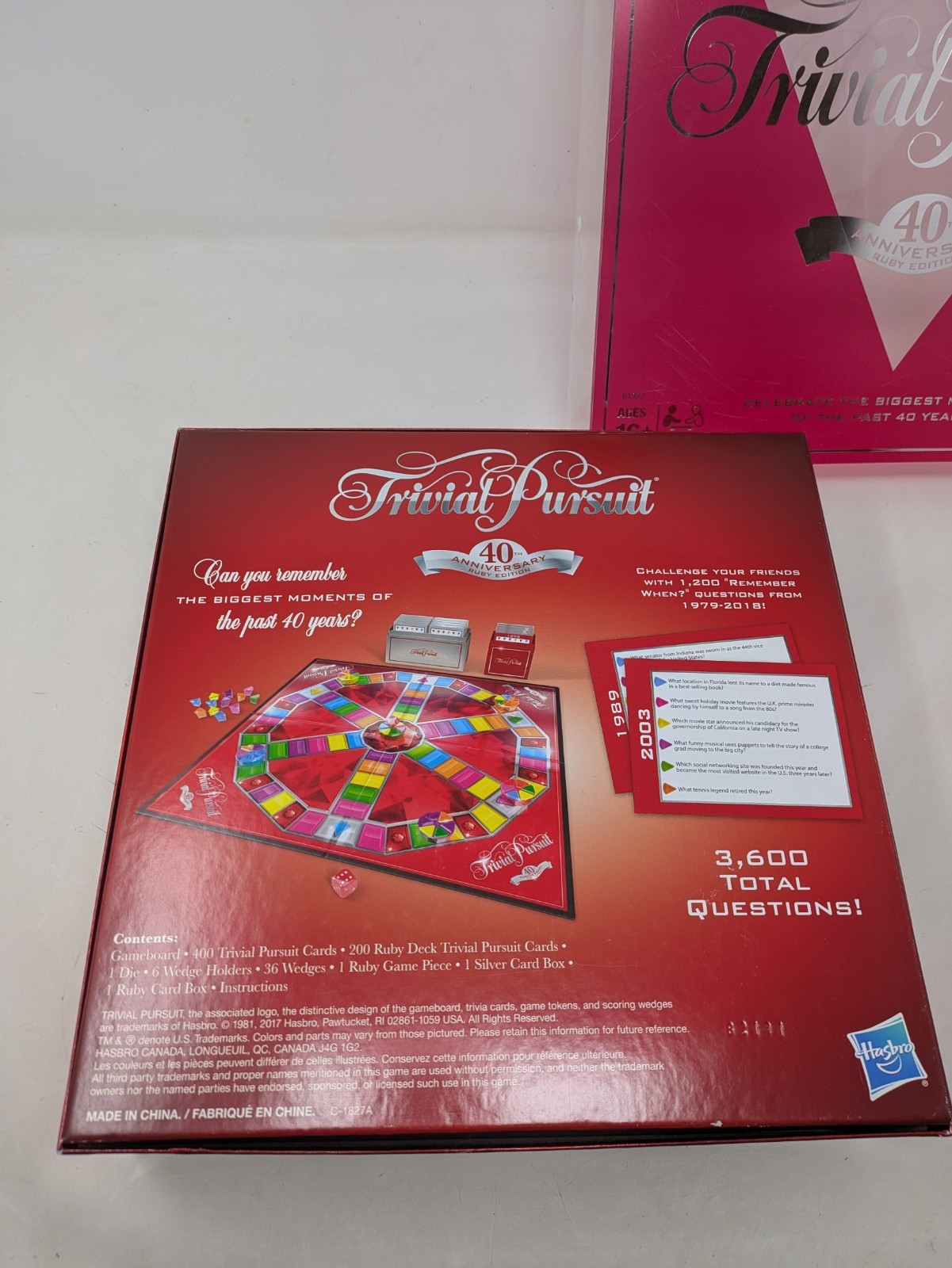 Hasbro Trivial Pursuit 40th Anniversary Ruby Edition Board Game 100% Complete!