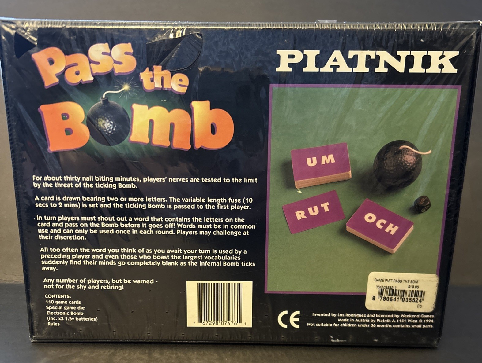 Piatnik Classic Pass The Bomb Game Of Year Any # Of Players Ages 12+ New Sealed