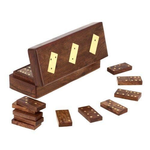 Wooden Domino Game Indoor Outdoor Game Gifts for Adults 8 ” Design may be vary